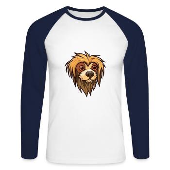 Griffon Nivernais Hunderasse Cartoon Kawaii Illustr - Unisex Baseballshirt langarm - Weiß/Navy - Vorne - Nik (191cm)