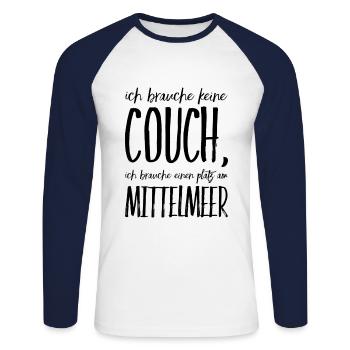 Lustiger Griechischer Spruch Griechenland Geschenk - Unisex Baseballshirt langarm - Weiß/Navy - Vorne - Nik (191cm)