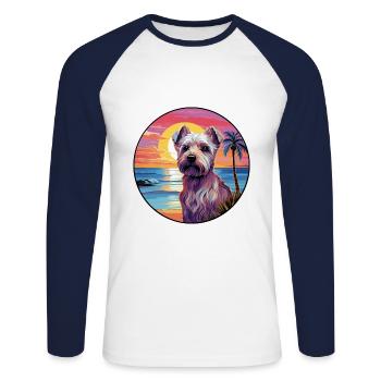 Ormskirk Terrier Hund Rasse Bunte Karikatur Wasserc - Unisex Baseballshirt langarm - Weiß/Navy - Vorne - Nik (191cm)