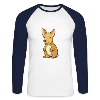 Aardvark Mignon Dessin Animé Kawaii Aquarelle Animal De Compagnie - T-shirt baseball manches longues Homme - blanc/marine - Devant - Nik (191cm)