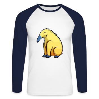 Ameisenbär Niedlich Glücklich Kawaii Cartoon Clipart Tier - Unisex Baseballshirt langarm - Weiß/Navy - Vorne - Nik (191cm)