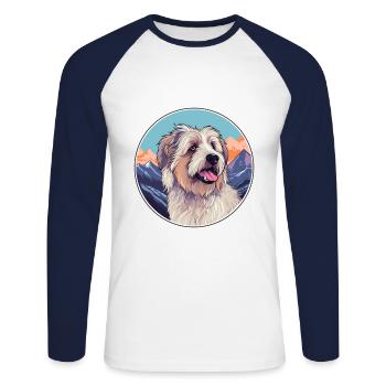 Cao de Castro Laboreiro Hunderasse Cartoon Kawaii W - Unisex Baseballshirt langarm - Weiß/Navy - Vorne - Nik (191cm)