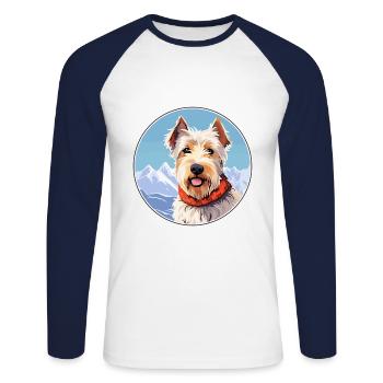 Sporting Lucas Terrier Race De Chien Cartoon Kawaii Wa - T-shirt baseball manches longues Homme - blanc/marine - Devant - Nik (191cm)