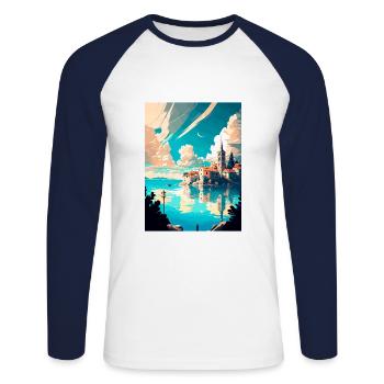 Split Kroatien Vintage Reiseposter WPA Souvenir - Unisex Baseballshirt langarm - Weiß/Navy - Vorne - Nik (191cm)