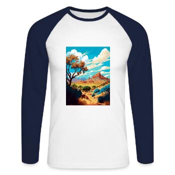Coronado National Forest Arizona Reiseposter - Unisex Baseballshirt langarm - Weiß/Navy - Vorne - Nik (191cm)