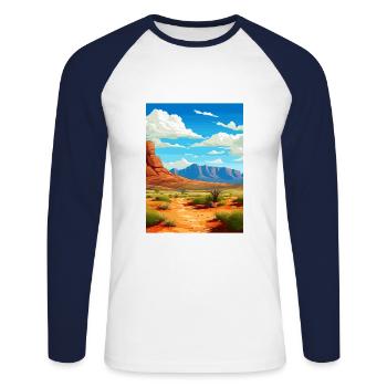 Parc national des montagnes de Guadalupe affiche de voyage - T-shirt baseball manches longues Homme - blanc/marine - Devant - Nik (191cm)