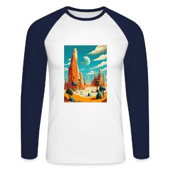 Pinnacles Au Australie Vintage Travel Poster WPA - T-shirt baseball manches longues Homme - blanc/marine - Devant - Nik (191cm)