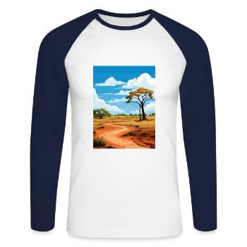 The Kimberley Australia Vintage Travel Poster WPA - Unisex Long Sleeve Baseball T-Shirt - white/navy - Front - Nik (191cm)