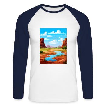The Kimberley Australia Vintage Travel Poster WPA - Unisex Long Sleeve Baseball T-Shirt - white/navy - Front - Nik (191cm)