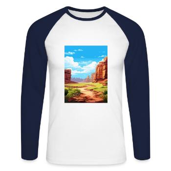 Purnululu Nationalpark Australien Reiseposter - Unisex Baseballshirt langarm - Weiß/Navy - Vorne - Nik (191cm)