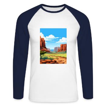 Purnululu Nationalpark Australien Reiseposter - Unisex Baseballshirt langarm - Weiß/Navy - Vorne - Nik (191cm)