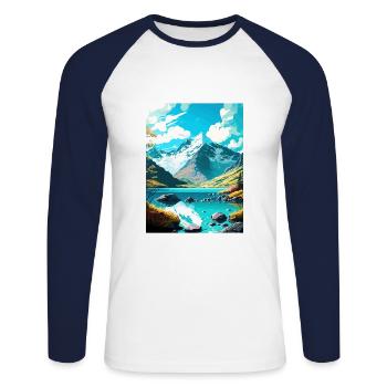 Mount Aspiring National Park New Zealand Souvenir - Unisex Long Sleeve Baseball T-Shirt - white/navy - Front - Nik (191cm)