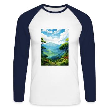 Montverde Cloud Forest Reserve Costa Rica Souvenir - Unisex Long Sleeve Baseball T-Shirt - white/navy - Front - Nik (191cm)