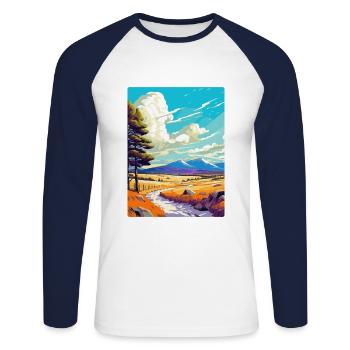 Cairngorms Scotland Uk Travel Poster Souvenir WPA - Unisex Long Sleeve Baseball T-Shirt - white/navy - Front - Nik (191cm)