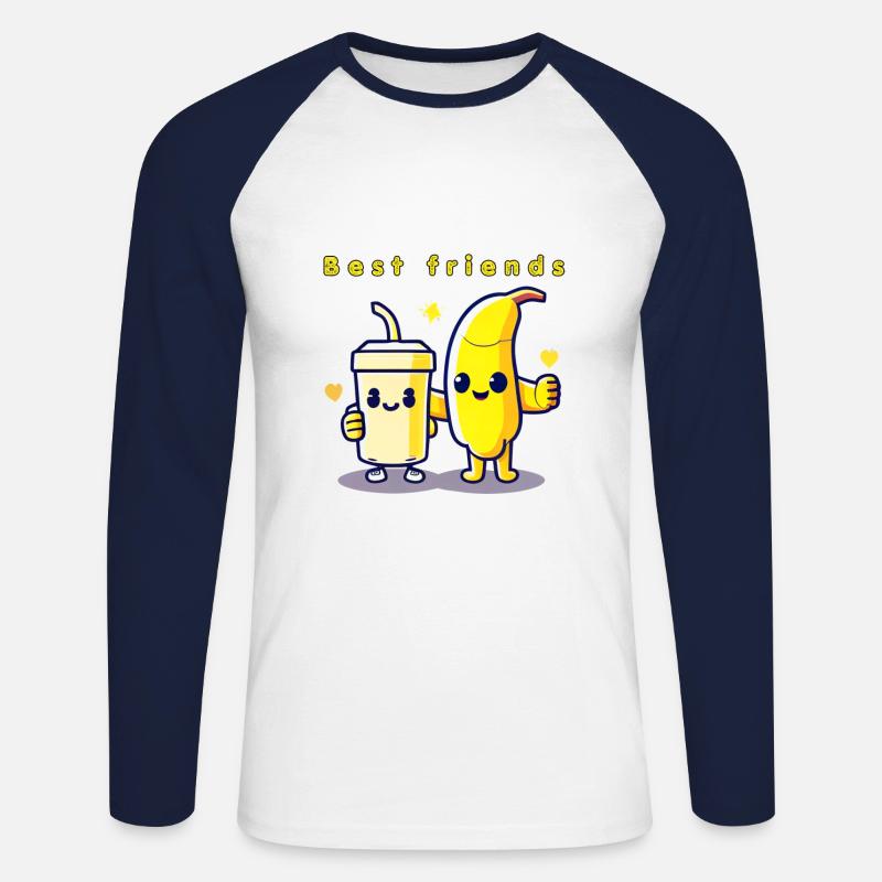 Beste Freunde - Unisex Baseballshirt langarm - Weiß/Navy