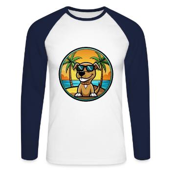Sloughi Hunderasse Cartoon Sonnenbrille Strand - Unisex Baseballshirt langarm - Weiß/Navy - Vorne - Nik (191cm)