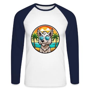 Grand Griffon Vendeen Hunderasse Cartoon Sonnenbrille - Unisex Baseballshirt langarm - Weiß/Navy - Vorne - Nik (191cm)
