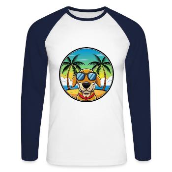 Transsilvanischer Windhund Rasse Cartoon Sonnenbrille - Unisex Baseballshirt langarm - Weiß/Navy - Vorne - Nik (191cm)