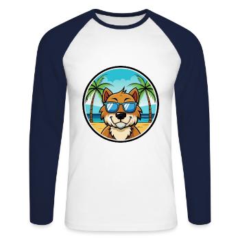 Tahltan Bear Dog Breed Cartoon Sunglasses Beach - Unisex Long Sleeve Baseball T-Shirt - white/navy - Front - Nik (191cm)
