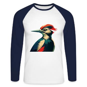 Pic Personnage De Dessin Animé Animal De Compagnie Coloré - T-shirt baseball manches longues Homme - blanc/marine - Devant - Nik (191cm)