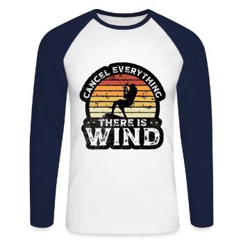 Kitesurfing - T-shirt baseball manches longues Homme - blanc/marine - Devant - Nik (191cm)