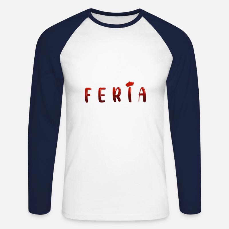 Feria - Unisex Baseballshirt langarm - Weiß/Navy