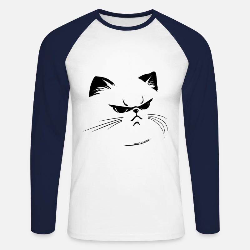 Mürrisch oder nicht? - Unisex Baseballshirt langarm - Weiß/Navy