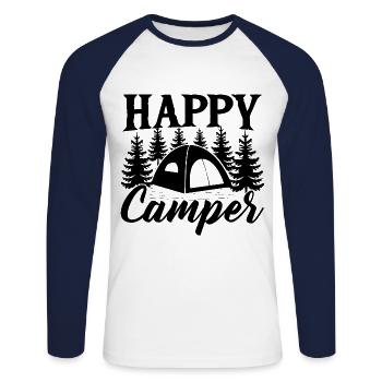 Camping Motorhome Van Vintage in caravan caravan - Unisex Long Sleeve Baseball T-Shirt - white/navy - Front - Nik (191cm)