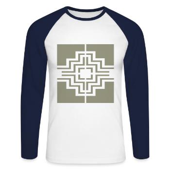Unique colour - Unisex Long Sleeve Baseball T-Shirt - white/navy - Front - Nik (191cm)
