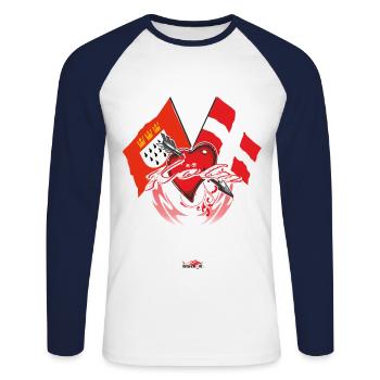 Cologne - show the flag - Unisex Long Sleeve Baseball T-Shirt - white/navy - Front - Nik (191cm)