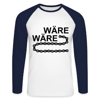 Serait la chaîne de vélos - T-shirt baseball manches longues Homme - blanc/marine - Devant - Nik (191cm)
