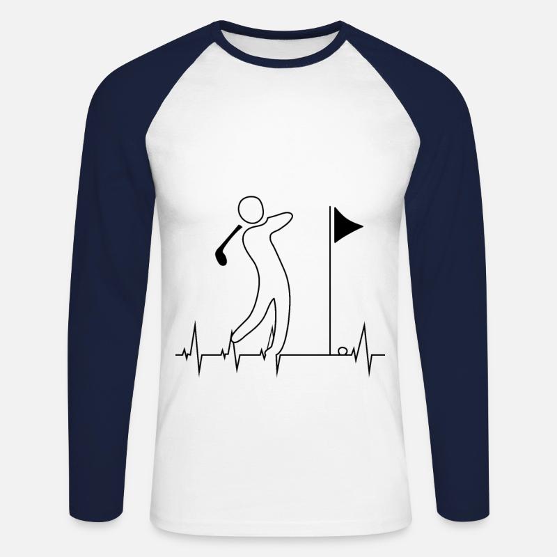 Golfer - Unisex Baseballshirt langarm - Weiß/Navy