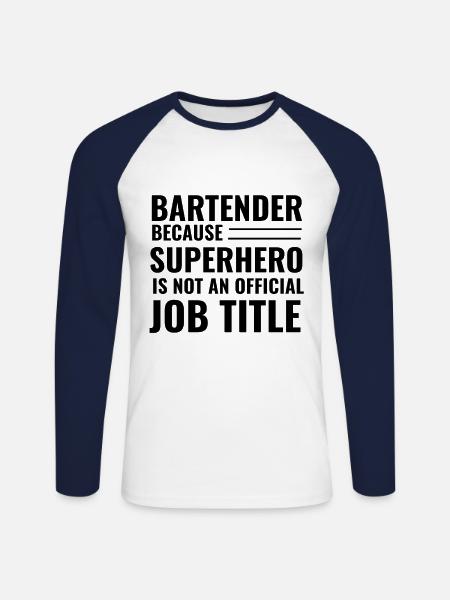 Bartender - Unisex Long Sleeve Baseball T-Shirt - white/navy
