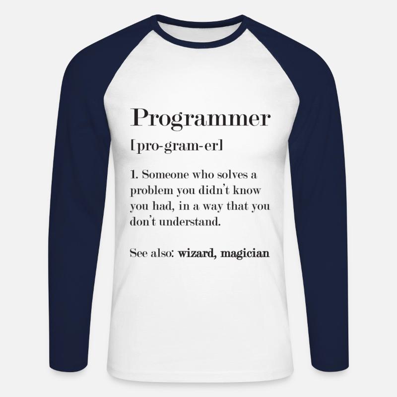 Programmer - Unisex Long Sleeve Baseball T-Shirt - white/navy