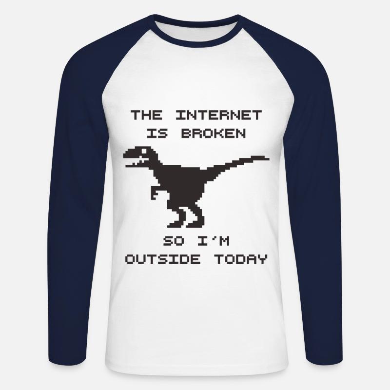 Kaputtes Internet - Unisex Baseballshirt langarm - Weiß/Navy