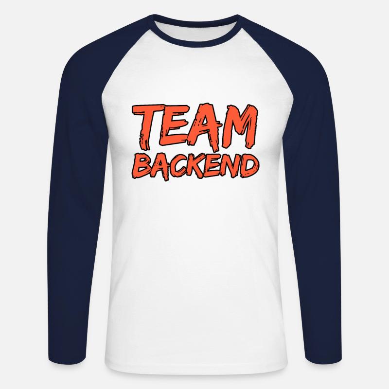 Team Backend Programmierer - Unisex Baseballshirt langarm - Weiß/Navy