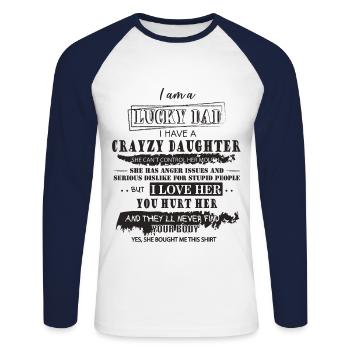 Father Daughter - Unisex Long Sleeve Baseball T-Shirt - white/navy - Front - Nik (191cm)