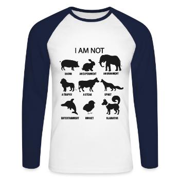 Tierschützer - Unisex Baseballshirt langarm - Weiß/Navy - Vorne - Nik (191cm)