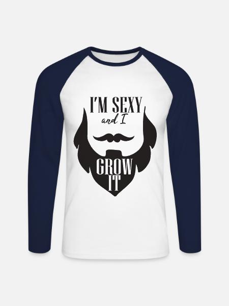 Ich Bin Sexy Bart - Unisex Baseballshirt langarm - Weiß/Navy