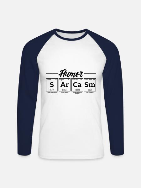 Sarcasm Humor - Unisex Long Sleeve Baseball T-Shirt - white/navy