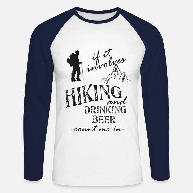 Wanderung - Unisex Baseballshirt langarm - Weiß/Navy