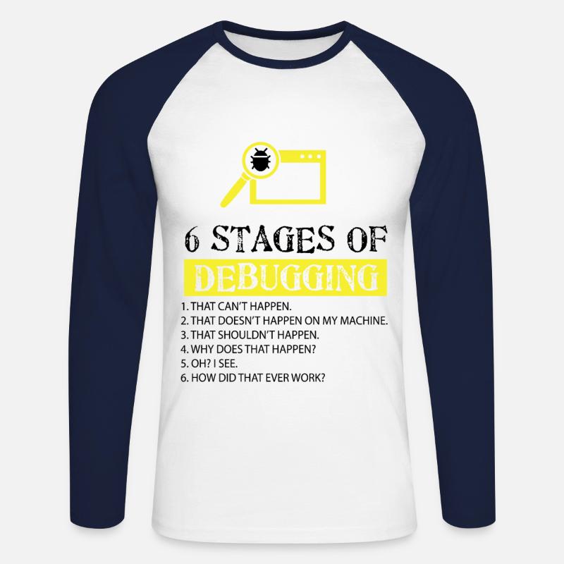 Debugger - Unisex Baseballshirt langarm - Weiß/Navy