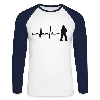 Fire brigade - Unisex Long Sleeve Baseball T-Shirt - white/navy - Front - Nik (191cm)