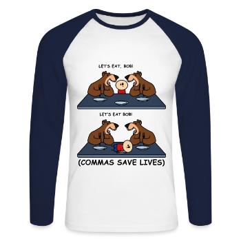 Grammar School Funny - Unisex Long Sleeve Baseball T-Shirt - white/navy - Front - Nik (191cm)
