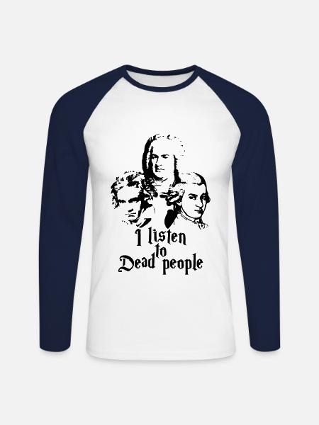 Mozart Bach Beethoven - Unisex Baseballshirt langarm - Weiß/Navy