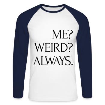 crazy - Unisex Long Sleeve Baseball T-Shirt - white/navy - Front - Nik (191cm)