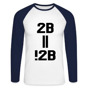 2B || !2B - Unisex Baseballshirt langarm - Weiß/Navy - Vorne - Nik (191cm)