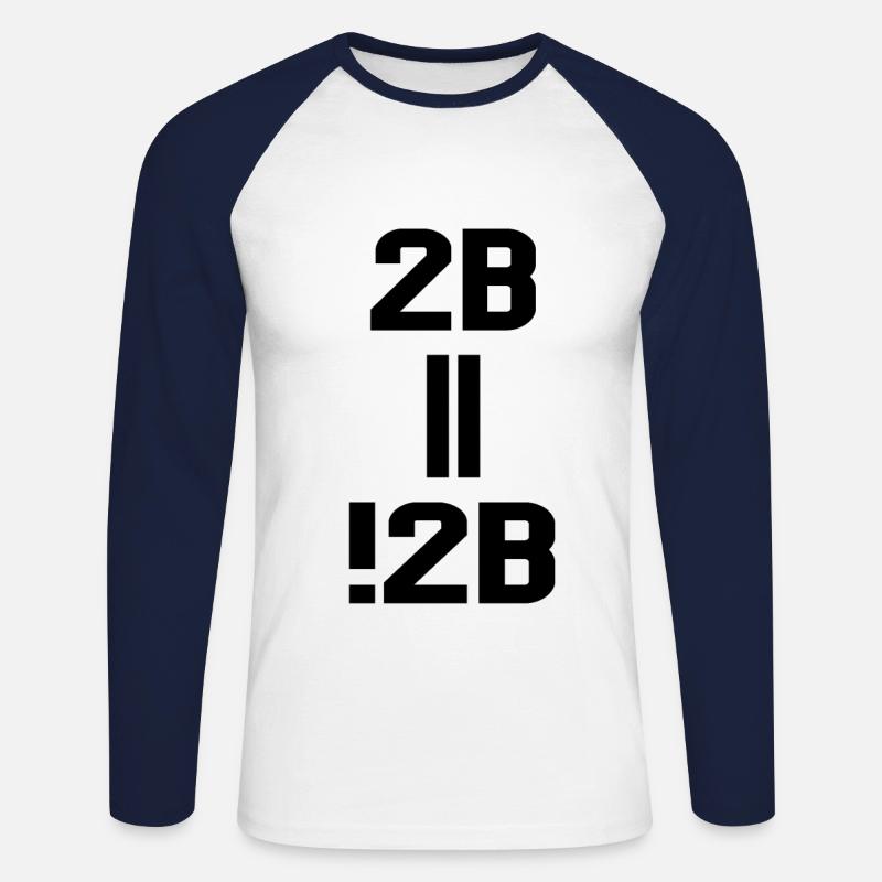 2B || !2B - Unisex Baseballshirt langarm - Weiß/Navy