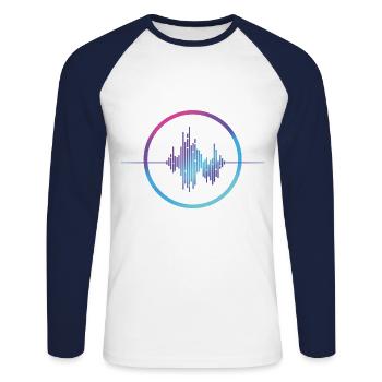 Beat - Unisex Long Sleeve Baseball T-Shirt - white/navy - Front - Nik (191cm)