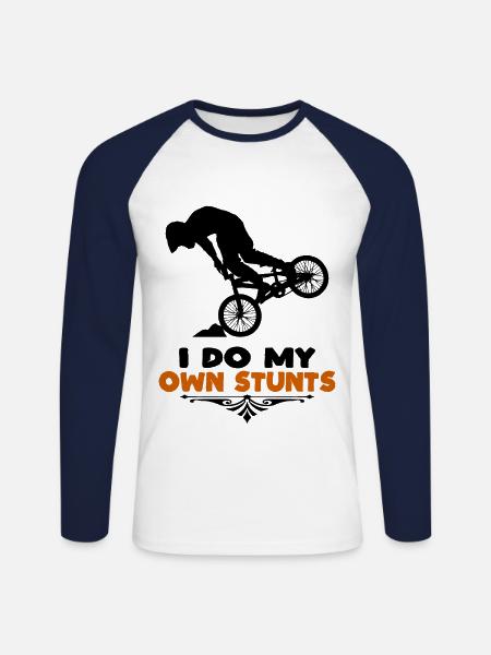Stunt BMX - T-shirt baseball manches longues Homme - blanc/marine